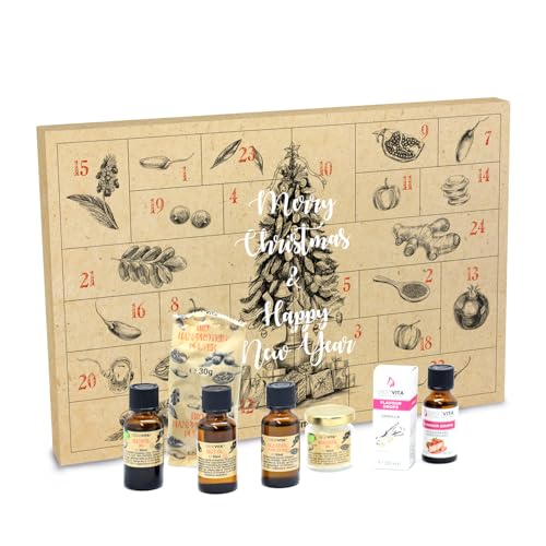 Food Adventskalender Edition 2024 | 24 hochwertige Fitness-Überraschungen | Gesunde Snacks und Superfoods - ideal für eine bewusste Weihnachtszeit | GreatVita von mituso