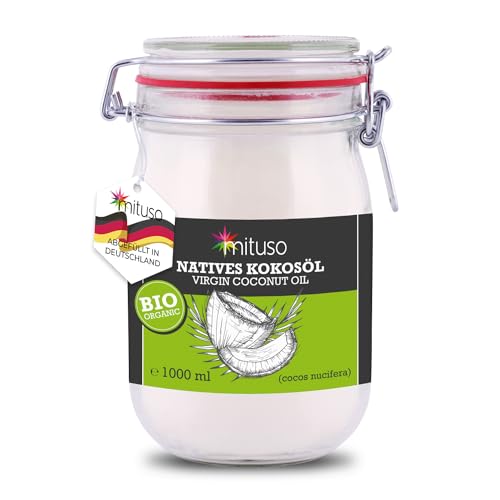 mituso Bio Kokosöl, nativ, 1er Pack (1 x 1000 ml) im Bügelglas von mituso