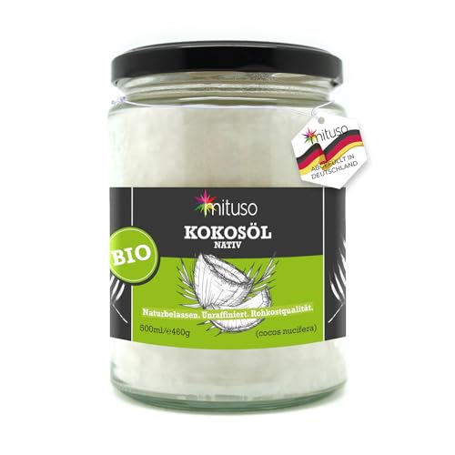 mituso Bio Kokosöl, nativ, 1er Pack (1 x 500 ml) im Glas von mituso