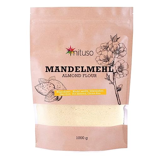 mituso Mandelmehl, naturbelassen, blanchiert, Premium Qualität, 1 kg von mituso