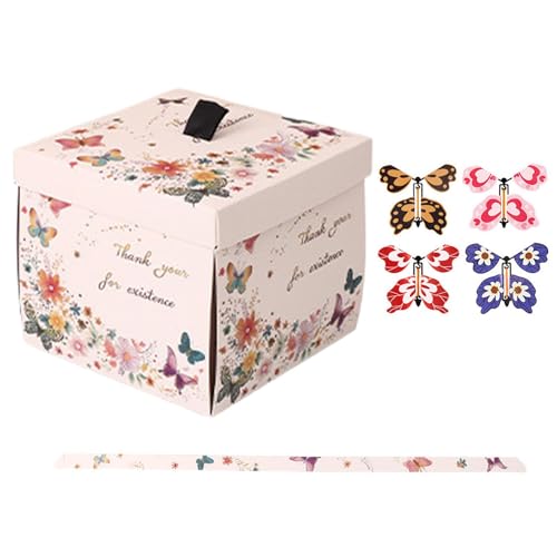 Exploding Flying Butterfly Box, Interactive Birthday Present Box, Unique Exploding Present for Lovers, Surprise Butterfly Gifting Box 5.71x5.71x5 Inches for Family, Friends, Lovers von mivceklw