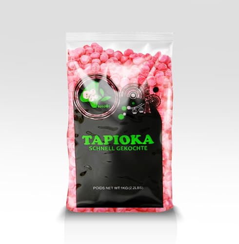 Bubble Tea Perlen Popping Boba Passionsfruch | mit Strohhalme | Fruchtperlen ohne künstliche Farbstoffe Bubbles | 1000g | Tapioka (Strawberry) von molecula molecula Molekularna Fabryka Samku