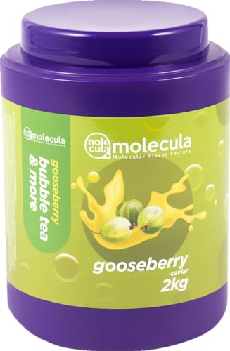 Popping Boba Molecularer Kaviar für Bubble Tea Nahrungsergänzungsmittel 100% Vegan und Glutenfrei Bobas ohne künstliche Farbstoffe Perlen 2000 g Stachelbeere… von molecula molecula Molekularna Fabryka Samku