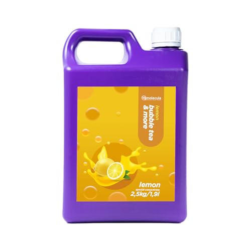 Sirup für Bubble Tea 2,5 kg - 1900 ml | Zitrone | Getränke sirup Konzentrat 1,9l | 100% vegan, glutenfrei, ohne künstliche Farbstoffe | Fruchtsirup für Bubbletea|Getränkesirup | für Desserts | von molecula molecula Molekularna Fabryka Samku