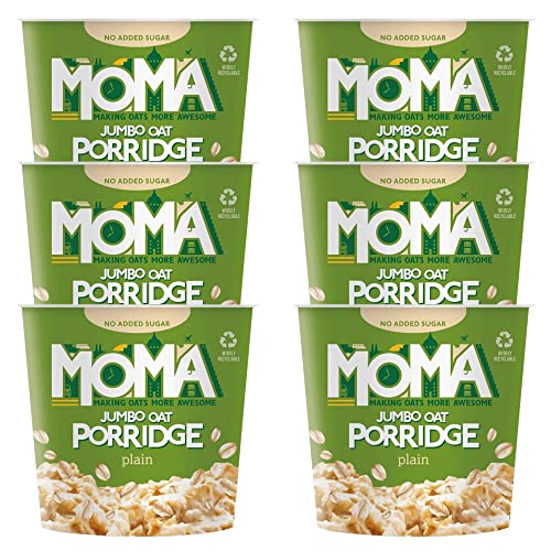 6 x 65 g unifarbene Jumbo-Haferbrei Frühstück Instant-Müsli-Topf für morgendliche Mahlzeiten von moma , Food