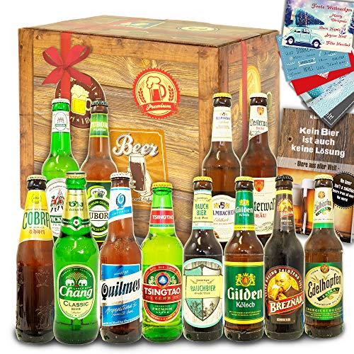 12 Biersorten aus aller Welt und Deutschland / 12 Flaschen/Geburtstag Mann von ATOTOP