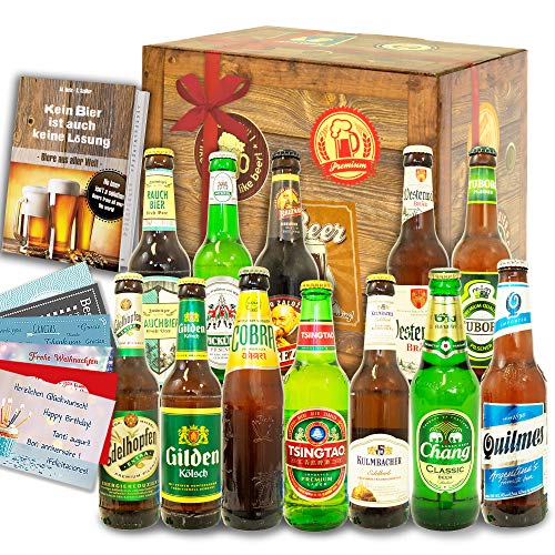 12er Bier Geschenkset/Bier aus der Welt und Deutschland/Geburtstags Paket von Monatsgeschenke