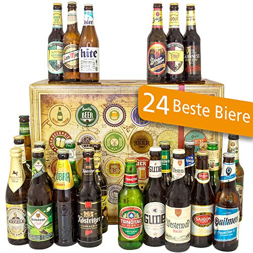 24 Biersorten aller Welt und D / 24 Flaschen/Geschenk Geburtstag von monatsgeschenke.de