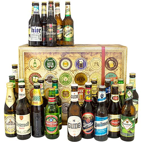 24x Biere aus der Welt + Deutschland / Geschenkset Geburtstag / Geschenk Mann von monatsgeschenke.de