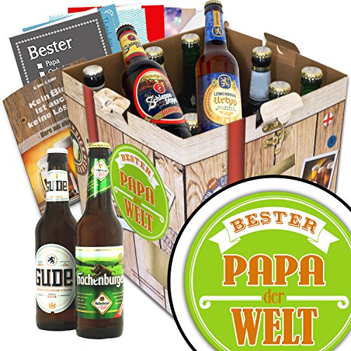 BESTER-PAPA der WELT Biergeschenk Set + gratis Bierbuch + Geschenkkarten + Bierbewertungsbogen. Bier Geschenkset +… Bier Geschenke für den Lieblings-Papa. Besser als Bier selber machen oder selbst brauen: Vatertagsgeschenk Vatertagsbier lustige Geschenke Vatertag Papa Vatertagsgeschenk Papa Geschenke lustig Papa Geschenke Biergeschenke für Papa Männer Geschenk Vatertag Vatertags Geschenke für Papa Geschenkset Vatertag von monatsgeschenke.de