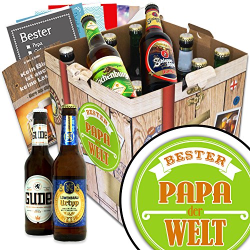 BESTER-PAPA der WELT Geschenkset + gratis Bierbuch + Geschenkkarten + Bierbewertungsbogen. Bier Geschenke für den Lieblings-Papa. Besser als Bier selber machen oder selbst brauen: Vatertagsgeschenke Vatertagsbier lustige Geschenke Vatertag Papa Vatertagsgeschenk Papa Geschenke lustig Papa Geschenke Biergeschenke für Männer Vatertagsgeschenkidee für Papa von monatsgeschenke.de