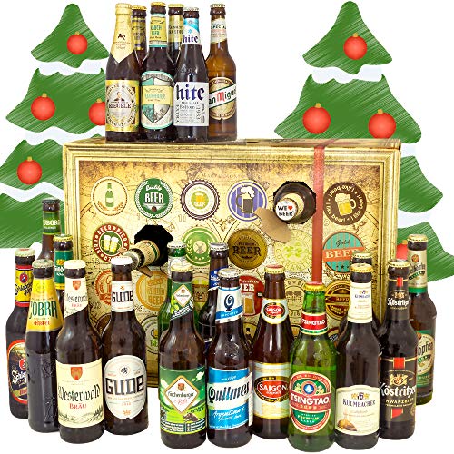 Bier Adventskalender Welt und Deutschland - mit Tiger + Saigon + Kulmbacher + mehr - Biersorten aus aller WELT & DEUTSCHLAND - Bieradventskalender 2024 2025 - Weihnachtsgeschenke Bier Männer von monatsgeschenke.de