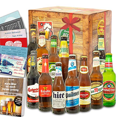 Biere der Welt 12 Flaschen | Männergeschenk"12x Biere aus aller Welt" von monatsgeschenke.de