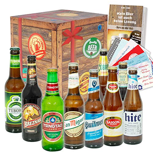 Männergeschenk/Geschenkset Bier aus aller Welt/Geschenk Geburtstag für Ihn von monatsgeschenke.de