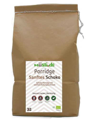 Sanftes Schoko Porridge von müsli.de | BIO Porridge im 3kg Vorratsbeutel| für eine vegane Ernährung geeignet. (3 kg Beutel (1 Stück)) von müslide