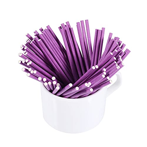 Lollipop Sticks - Bunte Bonbons Lolly Sticks für die Herstellung von Lollipops Cake Pops Bonbons, Schokolade 100 Stück(Violett) von mumisuto