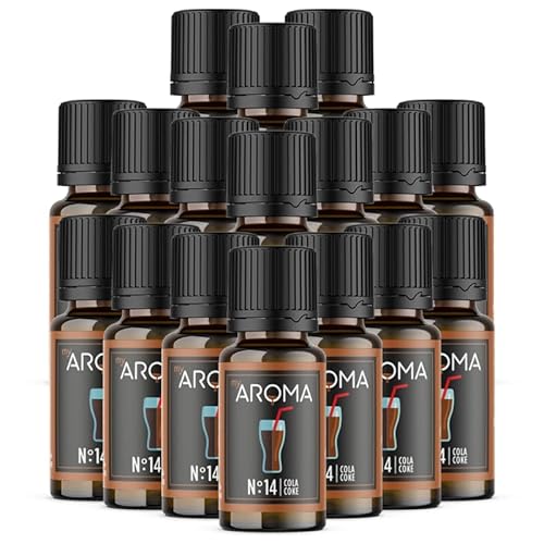 myAROMA flavour drops – Cola 17x10ml, flavour drops zuckerfrei, kalorienfrei & vegan, natürliches Lebensmittelaroma ohne künstliche Farbstoffe für Backen, Essen und Trinken, Nr. 14 von my AROMA