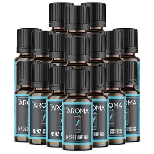 myAROMA flavour drops – Energy Drink 17x10ml, flavour drops zuckerfrei, kalorienfrei & vegan, natürliches Lebensmittelaroma ohne künstliche Farbstoffe für Backen, Essen und Trinken, Nr. 92 von my AROMA