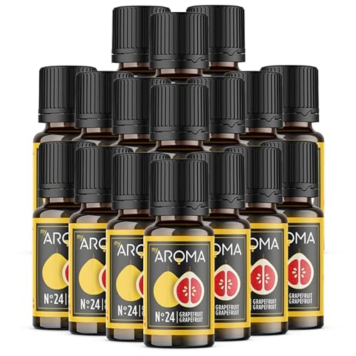 myAROMA flavour drops – Grapefruit 17x10ml, flavour drops zuckerfrei, kalorienfrei & vegan, natürliches Lebensmittelaroma ohne künstliche Farbstoffe für Backen, Essen und Trinken, Nr. 24 von my AROMA