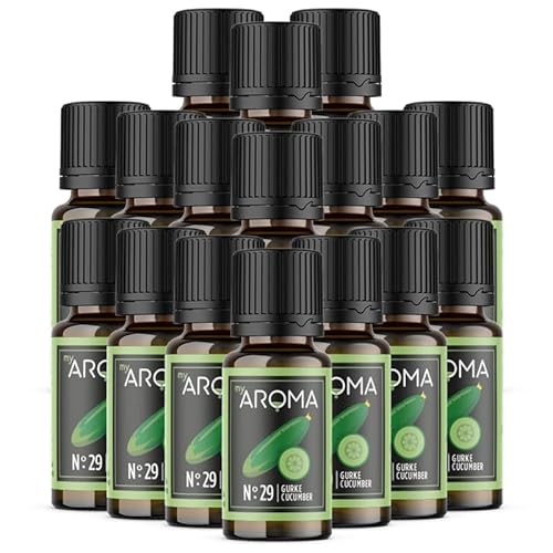 myAROMA flavour drops – Gurke 17x10ml, flavour drops zuckerfrei, kalorienfrei & vegan, natürliches Lebensmittelaroma ohne künstliche Farbstoffe für Backen, Essen und Trinken, Nr. 29 von my AROMA