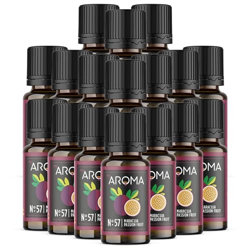 myAROMA flavour drops – Maracuja 17x10ml, flavour drops zuckerfrei, kalorienfrei & vegan, natürliches Lebensmittelaroma ohne künstliche Farbstoffe für Backen, Essen und Trinken, Nr. 57 von my AROMA