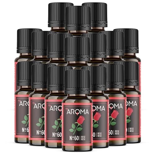 myAROMA flavour drops – Rose 17x10ml, flavour drops zuckerfrei, kalorienfrei & vegan, natürliches Lebensmittelaroma ohne künstliche Farbstoffe für Backen, Essen und Trinken, Nr. 60 von my AROMA