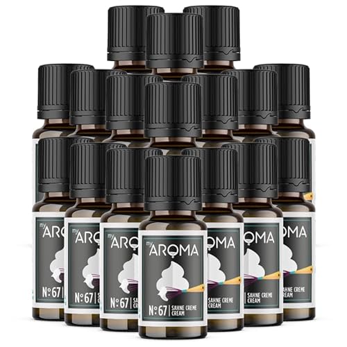 myAROMA flavour drops – Sahne Creme 17x10ml, flavour drops zuckerfrei, kalorienfrei & vegan, natürliches Lebensmittelaroma ohne künstliche Farbstoffe für Backen, Essen und Trinken, Nr. 67 von my AROMA