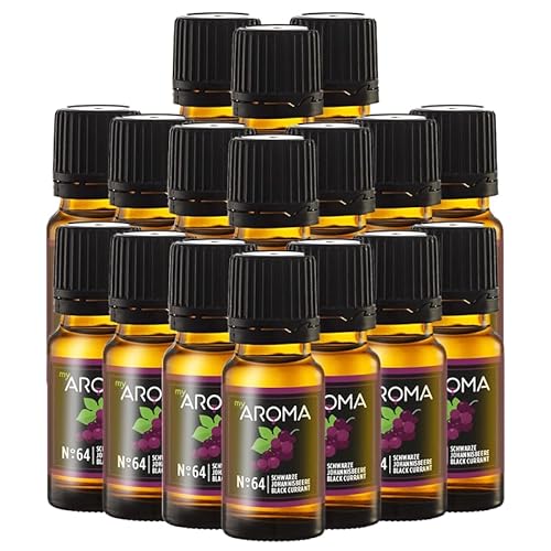 myAROMA flavour drops – Schwarze Johannisbeere 17x10ml, flavour drops zuckerfrei, kalorienfrei & vegan, natürliches Lebensmittelaroma ohne künstliche Farbstoffe für Backen, Essen und Trinken, Nr. 64 von my AROMA