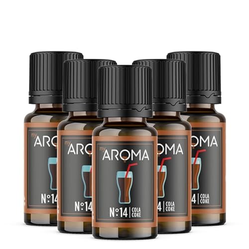 myAROMA flavour drops – Cola 5x10ml, flavour drops zuckerfrei, kalorienfrei & vegan, natürliches Lebensmittelaroma ohne künstliche Farbstoffe für Backen, Essen und Trinken, Nr. 14 von my AROMA