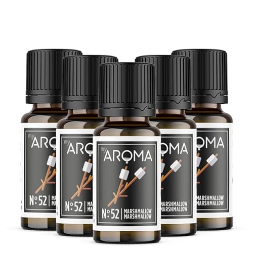 myAROMA flavour drops – Marshmallow 5x10ml, flavour drops zuckerfrei, kalorienfrei & vegan, natürliches Lebensmittelaroma ohne künstliche Farbstoffe für Backen, Essen und Trinken, Nr. 52 von my AROMA