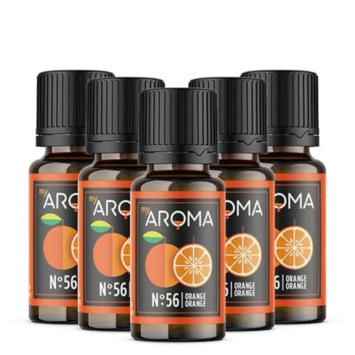 myAROMA flavour drops – Orange 5x10ml, flavour drops zuckerfrei, kalorienfrei & vegan, natürliches Lebensmittelaroma ohne künstliche Farbstoffe für Backen, Essen und Trinken, Nr. 56 von my AROMA