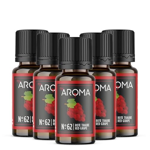 myAROMA flavour drops – Rote Traube 5x10ml, flavour drops zuckerfrei, kalorienfrei & vegan, natürliches Lebensmittelaroma ohne künstliche Farbstoffe für Backen, Essen und Trinken, Nr. 62 von my AROMA