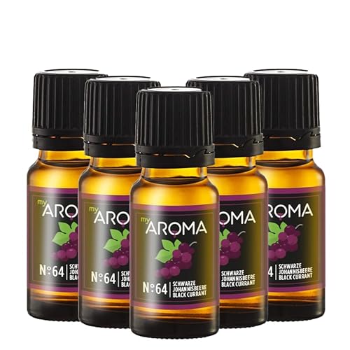 myAROMA flavour drops – Schwarze Johannisbeere 5x10ml, flavour drops zuckerfrei, kalorienfrei & vegan, natürliches Lebensmittelaroma ohne künstliche Farbstoffe für Backen, Essen und Trinken, Nr. 64 von my AROMA