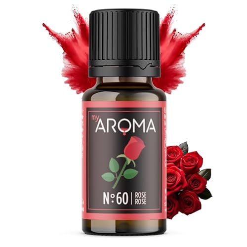 myAROMA Flavour Drops, Rose 10ml, Natürlich Liquid Aroma ohne Künstliche Farbstoffe, Vegan Flavor Drops Zuckerfrei, Kalorienfrei Lebensmittelaroma zum Backen, Essen und Trinken, No. 60 von my AROMA