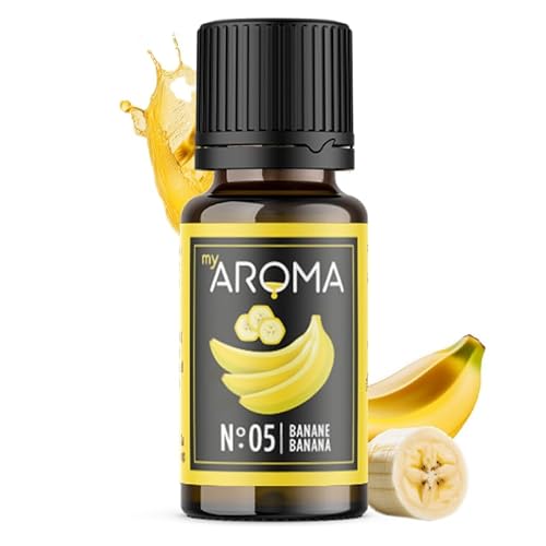 myAROMA Flavour Drops, Banane 10ml, Natürlich Liquid Aroma ohne Künstliche Farbstoffe, Vegan Zuckerfreie Schokodrops, Kalorienfrei Lebensmittelaroma zum Backen, Essen und Trinken, No. 05 von my AROMA