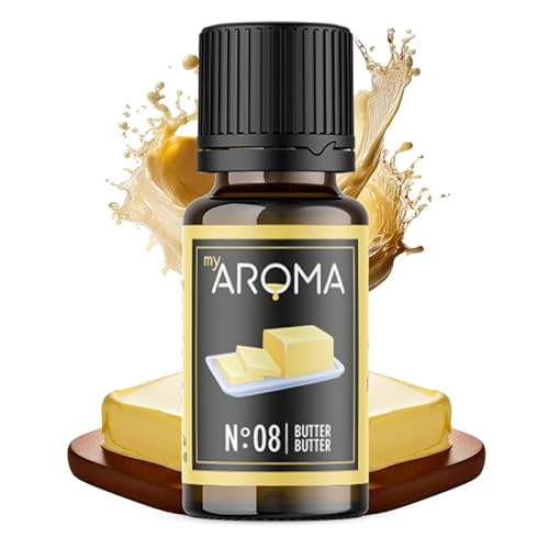 myAROMA Flavour Drops, Butter 10ml, Natürlich Liquid Aroma ohne Künstliche Farbstoffe, Vegan Zuckerfreie Schokodrops, Kalorienfrei Lebensmittelaroma zum Backen, Essen und Trinken, No. 08 von my AROMA