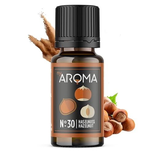 myAROMA flavour drops – Haselnuss 10ml, flavour drops zuckerfrei, kalorienfrei & vegan, natürliches Lebensmittelaroma ohne künstliche Farbstoffe für Backen, Essen und Trinken, Nr. 30 von my AROMA