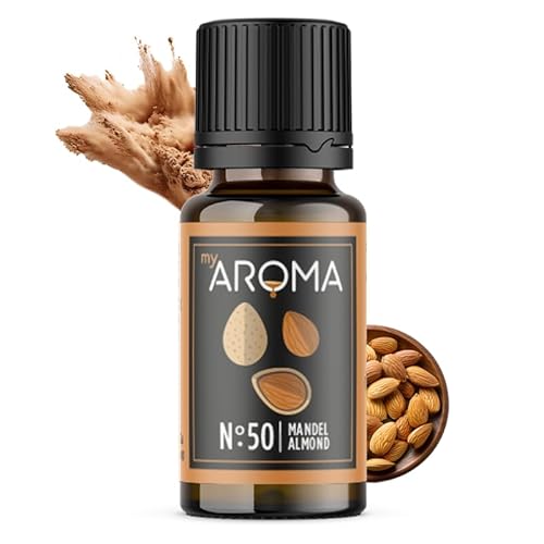 myAROMA flavour drops – Mandel 10ml, flavour drops zuckerfrei, kalorienfrei & vegan, natürliches Lebensmittelaroma ohne künstliche Farbstoffe für Backen, Essen und Trinken, Nr. 50 von my AROMA