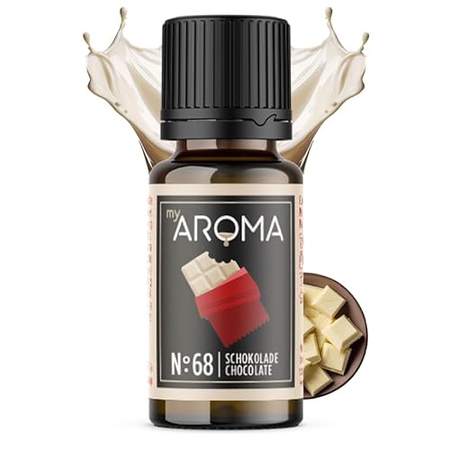 myAROMA Flavour Drops, Weiße Schokolade 10ml, Natürlich Liquid Aroma ohne Künstliche Farbstoffe, Vegan Zuckerfreie Schokodrops, Kalorienfrei Lebensmittelaroma zum Backen, Essen und Trinken, No. 68 von my AROMA