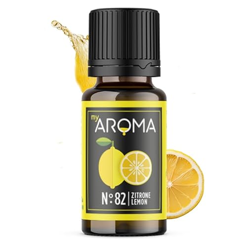 myAROMA flavour drops – Zitrone 10ml, flavour drops zuckerfrei, kalorienfrei & vegan, natürliches Lebensmittelaroma ohne künstliche Farbstoffe für Backen, Essen und Trinken, Nr. 82 von my AROMA