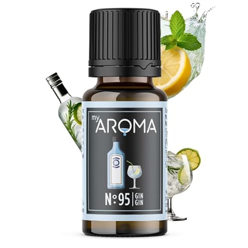 myAROMA Flavour Drops, Gin 10ml, Natürlich Liquid Aroma ohne Künstliche Farbstoffe, Vegan Zuckerfreie Schokodrops, Kalorienfrei Lebensmittelaroma zum Backen, Essen und Trinken, No. 95 von my AROMA