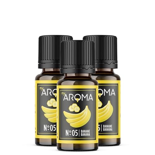 myAROMA flavour drops – Banane 3x10ml, flavour drops zuckerfrei, kalorienfrei & vegan, natürliches Lebensmittelaroma ohne künstliche Farbstoffe für Backen, Essen und Trinken, Nr. 05 von my AROMA