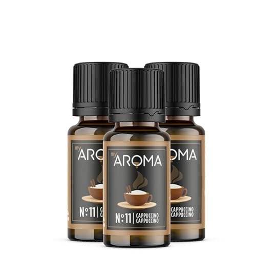 myAROMA flavour drops – Cappuccino 3x10ml, flavour drops zuckerfrei, kalorienfrei & vegan, natürliches Lebensmittelaroma ohne künstliche Farbstoffe für Backen, Essen und Trinken, Nr. 11 von my AROMA