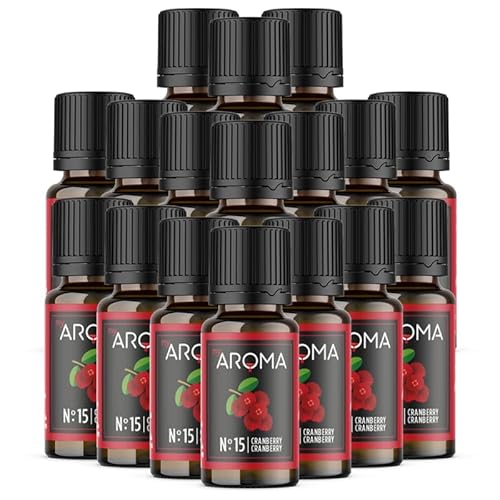 myAROMA flavour drops – Cranberry 17x10ml, flavour drops zuckerfrei, kalorienfrei & vegan, natürliches Lebensmittelaroma ohne künstliche Farbstoffe für Backen, Essen und Trinken, Nr. 15 von my AROMA