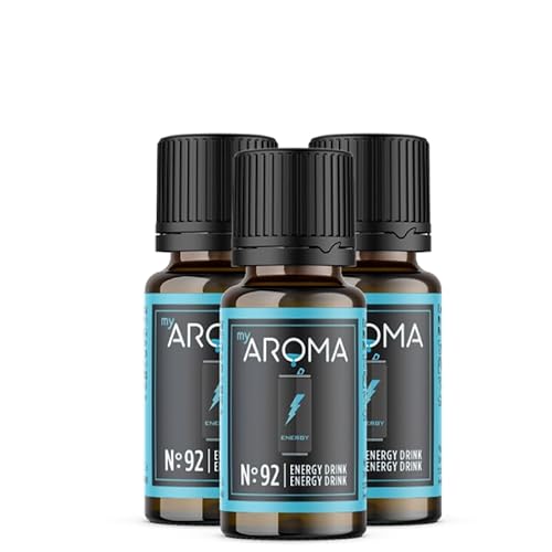 myAROMA flavour drops – Energy Drink 3x10ml, flavour drops zuckerfrei, kalorienfrei & vegan, natürliches Lebensmittelaroma ohne künstliche Farbstoffe für Backen, Essen und Trinken, Nr. 92 von my AROMA