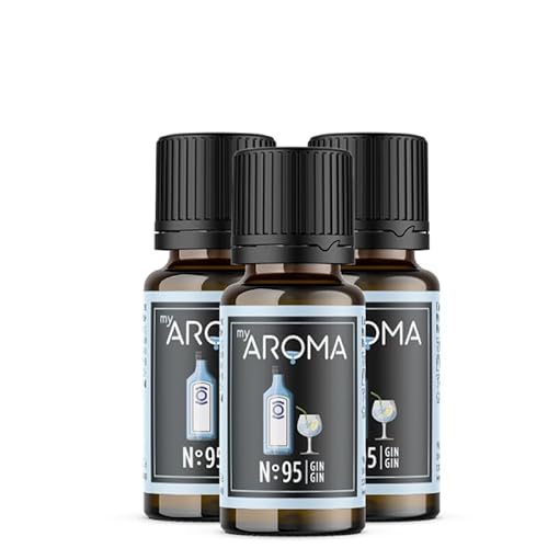 myAROMA flavour drops – Gin 3x10ml, flavour drops zuckerfrei, kalorienfrei & vegan, natürliches Lebensmittelaroma ohne künstliche Farbstoffe für Backen, Essen und Trinken, Nr. 95 von my AROMA