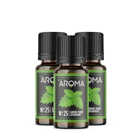 myAROMA flavour drops – Grüne Minze 3x10ml, flavour drops zuckerfrei, kalorienfrei & vegan, natürliches Lebensmittelaroma ohne künstliche Farbstoffe für Backen, Essen und Trinken, Nr. 25 von my AROMA