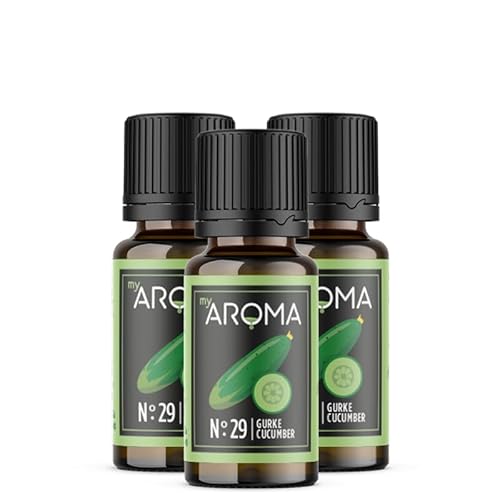 myAROMA flavour drops – Gurke 3x10ml, flavour drops zuckerfrei, kalorienfrei & vegan, natürliches Lebensmittelaroma ohne künstliche Farbstoffe für Backen, Essen und Trinken, Nr. 29 von my AROMA