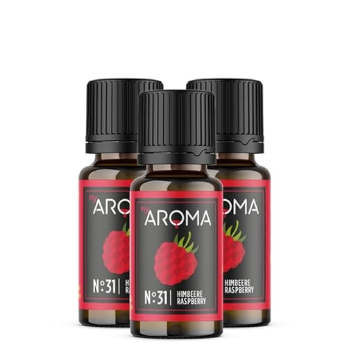 myAROMA flavour drops – Himbeere 3x10ml, flavour drops zuckerfrei, kalorienfrei & vegan, natürliches Lebensmittelaroma ohne künstliche Farbstoffe für Backen, Essen und Trinken, Nr. 31 von my AROMA