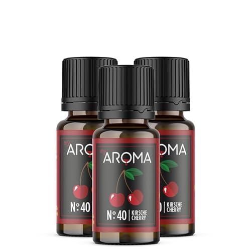 myAROMA flavour drops – Kirsche 3x10ml, flavour drops zuckerfrei, kalorienfrei & vegan, natürliches Lebensmittelaroma ohne künstliche Farbstoffe für Backen, Essen und Trinken, Nr. 40 von my AROMA